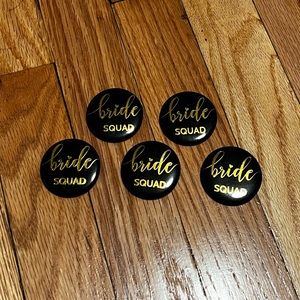 5 Bride Squad Buttons - 1.5 inches